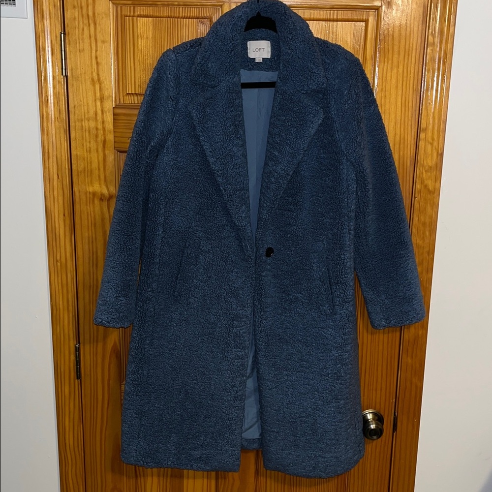 LOFT Women's Powder Blue Teddy Jacket